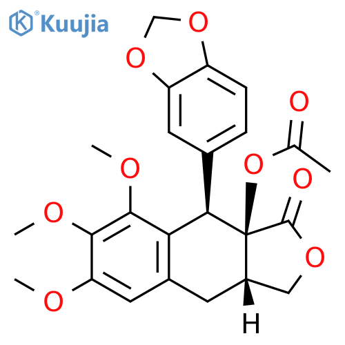 Naphtho[2,3-c]furan-1(3H)-one, 9a-(acetyloxy)-9-(1,3-benzodioxol-5-yl)-3a,4,9,9a-tetrahydro-6,7,8-trimethoxy-, (3aS,9R,9aR)- structure
