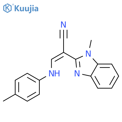 (2E)-2-(1-methyl-1H-1,3-benzodiazol-2-yl)-3-(4-methylphenyl)aminoprop-2-enenitrile structure