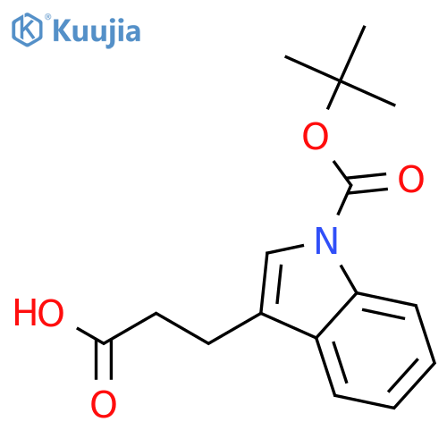 3-[1-[(2-methylpropan-2-yl)oxycarbonyl]indol-3-yl]propanoic Acid structure