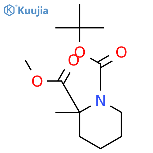 O1-tert-butyl O2-methyl 2-methylpiperidine-1,2-dicarboxylate structure