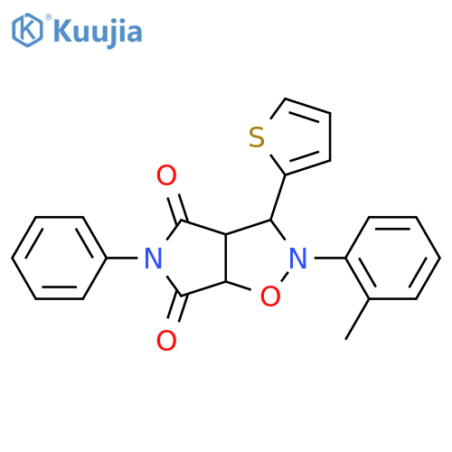 2-(2-methylphenyl)-5-phenyl-3-(thiophen-2-yl)-hexahydro-2H-pyrrolo3,4-d1,2oxazole-4,6-dione structure