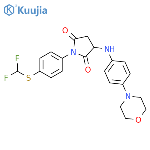1-{4-(difluoromethyl)sulfanylphenyl}-3-{4-(morpholin-4-yl)phenylamino}pyrrolidine-2,5-dione structure