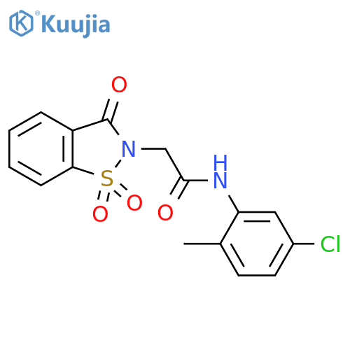 N-(5-chloro-2-methylphenyl)-2-(1,1,3-trioxo-2,3-dihydro-1lambda6,2-benzothiazol-2-yl)acetamide structure