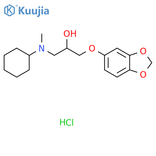 1-(2H-1,3-benzodioxol-5-yloxy)-3-cyclohexyl(methyl)aminopropan-2-ol hydrochloride structure