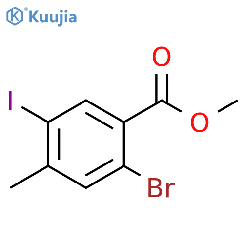 2-Bromo-5-iodo-4-methyl-benzoic acid methyl ester structure