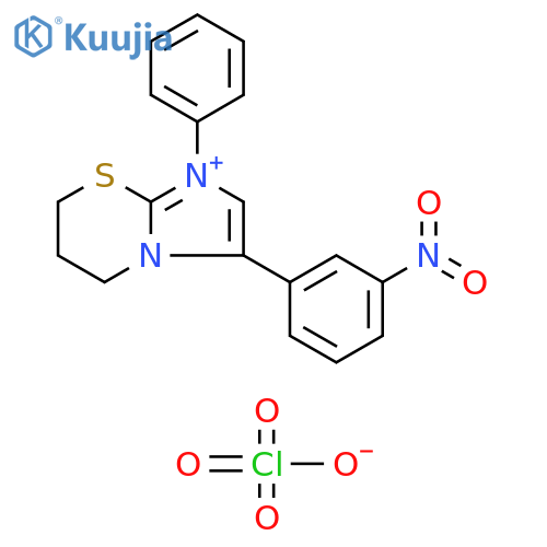 3-(3-nitrophenyl)-1-phenyl-5H,6H,7H-1-imidazo2,1-b1,3thiazin-1-ylium perchlorate structure