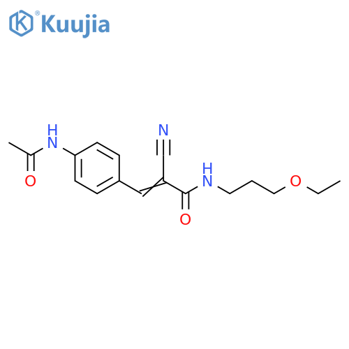 2-Propenamide, 3-[4-(acetylamino)phenyl]-2-cyano-N-(3-ethoxypropyl)- structure