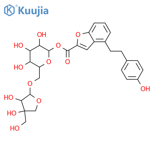 4-[2-(4-Hydroxyphenyl)ethyl]-2-benzofurancarboxylic acid; [β-D-Apiofuranosyl-(1→6)-β-D-glucopyranosyl] ester structure