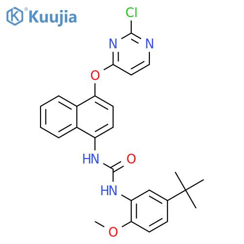 1-(5-(tert-Butyl)-2-methoxyphenyl)-3-(4-((2-chloropyrimidin-4-yl)oxy)naphthalen-1-yl)urea structure