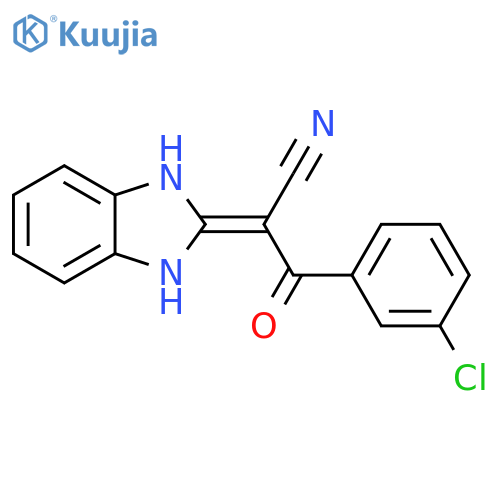 3-(3-chlorophenyl)-2-(2,3-dihydro-1H-1,3-benzodiazol-2-ylidene)-3-oxopropanenitrile structure