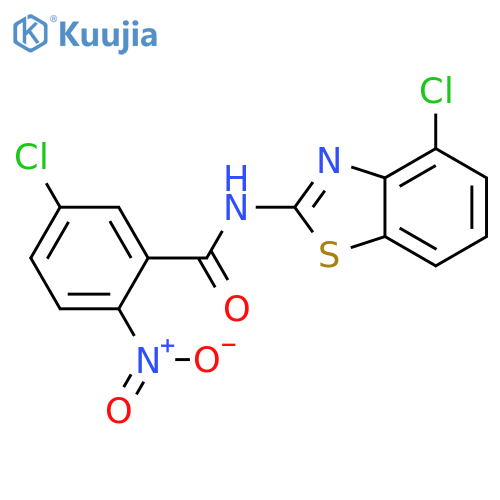 5-chloro-N-(4-chloro-1,3-benzothiazol-2-yl)-2-nitrobenzamide structure
