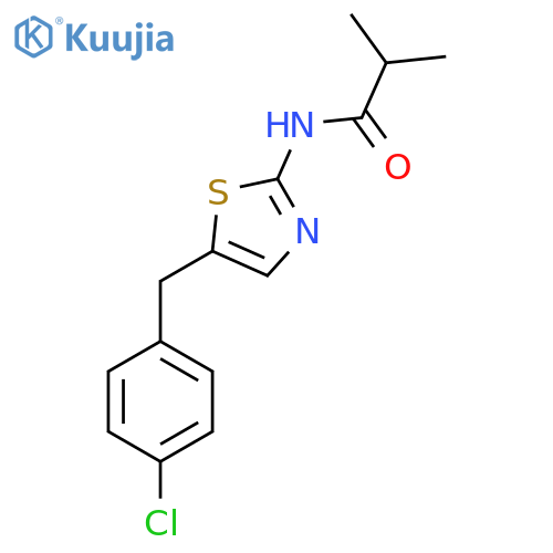 N-[5-(4-chlorobenzyl)-1,3-thiazol-2-yl]-2-methylpropanamide structure