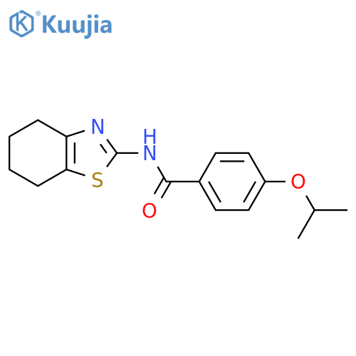 4-(propan-2-yloxy)-N-(4,5,6,7-tetrahydro-1,3-benzothiazol-2-yl)benzamide structure