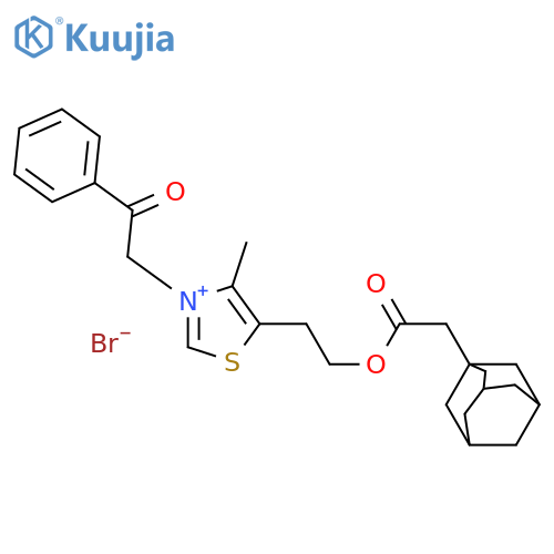 5-(2-{2-(adamantan-1-yl)acetyloxy}ethyl)-4-methyl-3-(2-oxo-2-phenylethyl)-1,3-thiazol-3-ium bromide structure