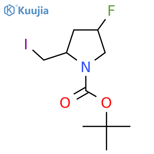 tert-Butyl (2S,4S)-4-fluoro-2-(iodomethyl)-1-pyrrolidinecarboxylate structure