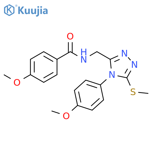 4-methoxy-N-{4-(4-methoxyphenyl)-5-(methylsulfanyl)-4H-1,2,4-triazol-3-ylmethyl}benzamide structure