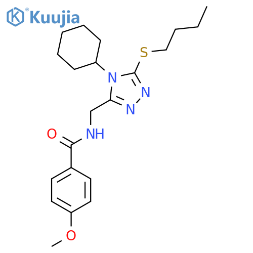 N-{5-(butylsulfanyl)-4-cyclohexyl-4H-1,2,4-triazol-3-ylmethyl}-4-methoxybenzamide structure