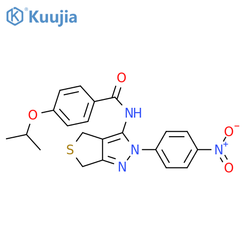 N-[2-(4-nitrophenyl)-2H,4H,6H-thieno[3,4-c]pyrazol-3-yl]-4-(propan-2-yloxy)benzamide structure