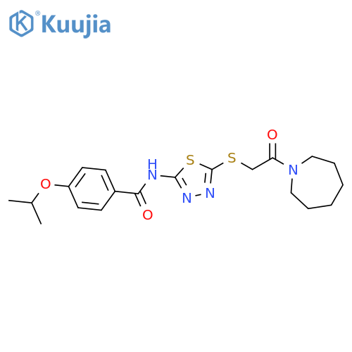 N-(5-{[2-(azepan-1-yl)-2-oxoethyl]sulfanyl}-1,3,4-thiadiazol-2-yl)-4-(propan-2-yloxy)benzamide structure