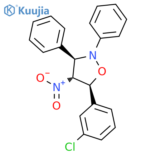 Isoxazolidine, 5-(3-chlorophenyl)-4-nitro-2,3-diphenyl-, (3R,4R,5S)-rel- structure