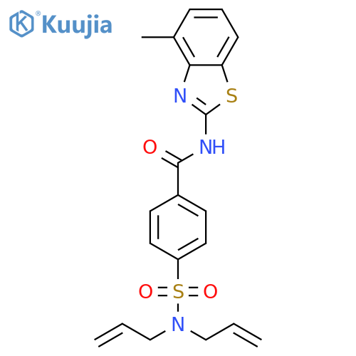 4-bis(prop-2-en-1-yl)sulfamoyl-N-(4-methyl-1,3-benzothiazol-2-yl)benzamide structure