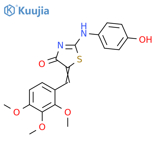 (2E,5E)-2-(4-hydroxyphenyl)imino-5-(2,3,4-trimethoxyphenyl)methylidene-1,3-thiazolidin-4-one structure
