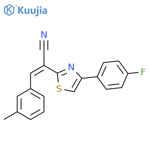 (2Z)-2-4-(4-fluorophenyl)-1,3-thiazol-2-yl-3-(3-methylphenyl)prop-2-enenitrile structure