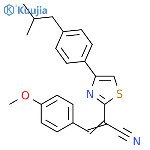 (2Z)-3-(4-methoxyphenyl)-2-{4-4-(2-methylpropyl)phenyl-1,3-thiazol-2-yl}prop-2-enenitrile structure
