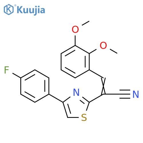 (2Z)-3-(2,3-dimethoxyphenyl)-2-4-(4-fluorophenyl)-1,3-thiazol-2-ylprop-2-enenitrile structure