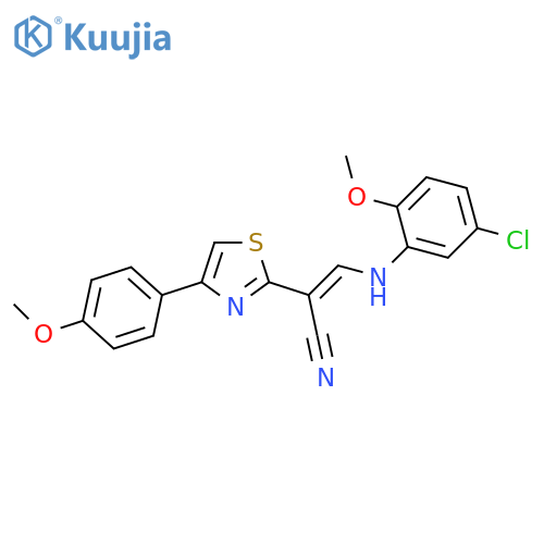 (2E)-3-(5-chloro-2-methoxyphenyl)amino-2-4-(4-methoxyphenyl)-1,3-thiazol-2-ylprop-2-enenitrile structure