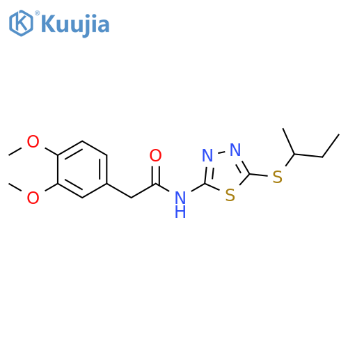 N-5-(butan-2-ylsulfanyl)-1,3,4-thiadiazol-2-yl-2-(3,4-dimethoxyphenyl)acetamide structure