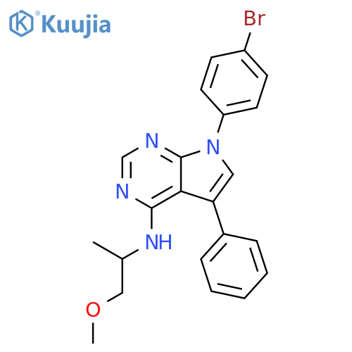 7-(4-bromophenyl)-N-(1-methoxypropan-2-yl)-5-phenyl-7H-pyrrolo2,3-dpyrimidin-4-amine structure