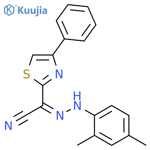 (Z)-N-(2,4-dimethylphenyl)-4-phenyl-1,3-thiazole-2-carbohydrazonoyl cyanide structure