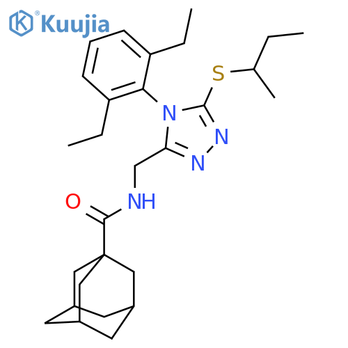 N-{5-(butan-2-ylsulfanyl)-4-(2,6-diethylphenyl)-4H-1,2,4-triazol-3-ylmethyl}adamantane-1-carboxamide structure