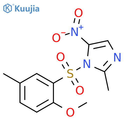 1-(2-methoxy-5-methylbenzenesulfonyl)-2-methyl-5-nitro-1H-imidazole structure