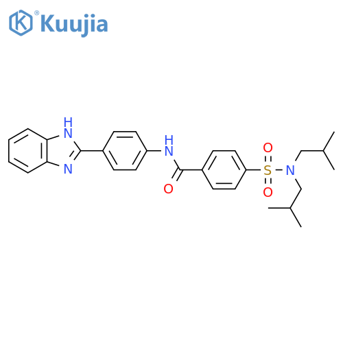 N-4-(1H-1,3-benzodiazol-2-yl)phenyl-4-bis(2-methylpropyl)sulfamoylbenzamide structure
