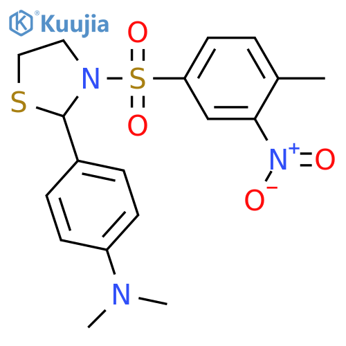 Thiazolidine, 2-[4-(dimethylamino)phenyl]-3-[(4-methyl-3-nitrophenyl)sulfonyl]- (9CI) structure
