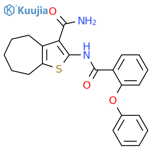 2-(2-phenoxybenzamido)-4H,5H,6H,7H,8H-cycloheptabthiophene-3-carboxamide structure