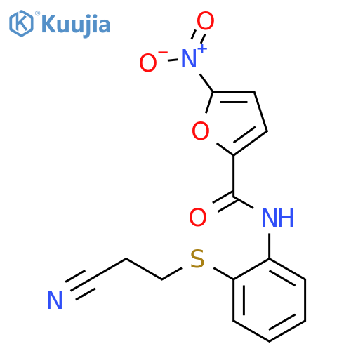 N-{2-(2-cyanoethyl)sulfanylphenyl}-5-nitrofuran-2-carboxamide structure