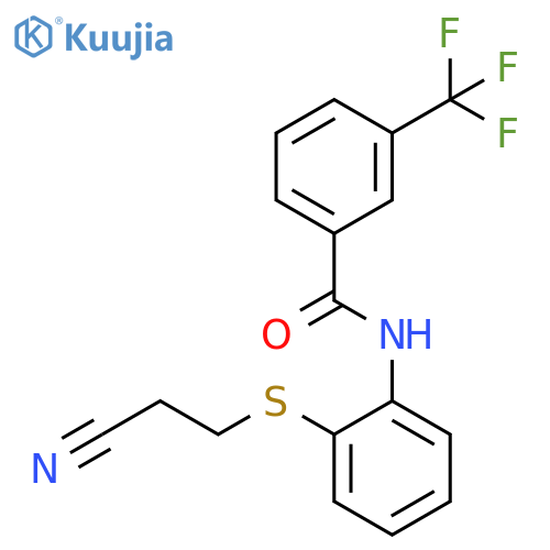 N-{2-[(2-cyanoethyl)sulfanyl]phenyl}-3-(trifluoromethyl)benzamide structure