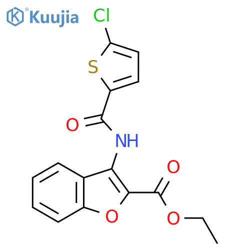 ethyl 3-(5-chlorothiophene-2-amido)-1-benzofuran-2-carboxylate structure