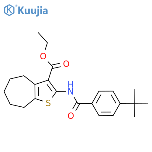 ethyl 2-(4-tert-butylbenzamido)-4H,5H,6H,7H,8H-cycloheptabthiophene-3-carboxylate structure