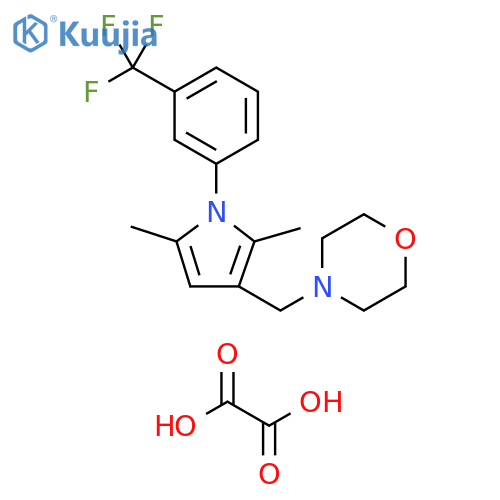 4-({2,5-dimethyl-1-3-(trifluoromethyl)phenyl-1H-pyrrol-3-yl}methyl)morpholine; oxalic acid structure