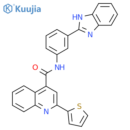 N-3-(1H-1,3-benzodiazol-2-yl)phenyl-2-(thiophen-2-yl)quinoline-4-carboxamide structure