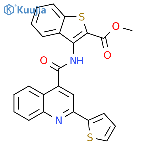 methyl 3-2-(thiophen-2-yl)quinoline-4-amido-1-benzothiophene-2-carboxylate structure