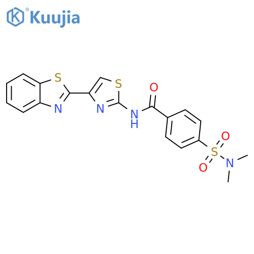 N-[4-(1,3-benzothiazol-2-yl)-1,3-thiazol-2-yl]-4-(dimethylsulfamoyl)benzamide structure