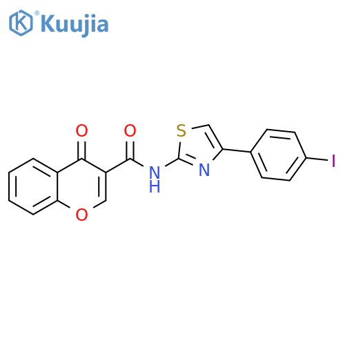 N-4-(4-iodophenyl)-1,3-thiazol-2-yl-4-oxo-4H-chromene-3-carboxamide structure