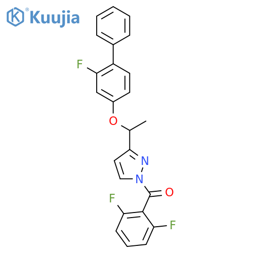 (2,6-difluorophenyl)(3-{1-[(2-fluoro[1,1'-biphenyl]-4-yl)oxy]ethyl}-1H-pyrazol-1-yl)methanone structure