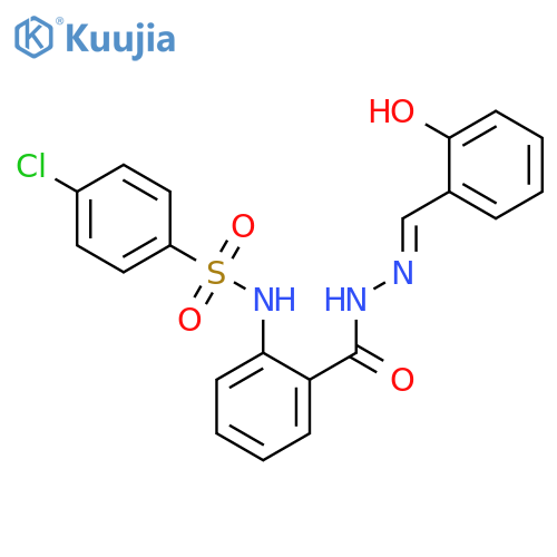 4-Chloro-N-(2-((2-(2-hydroxybenzylidene)hydrazinyl)carbonyl)phenyl)benzenesulfonamide structure