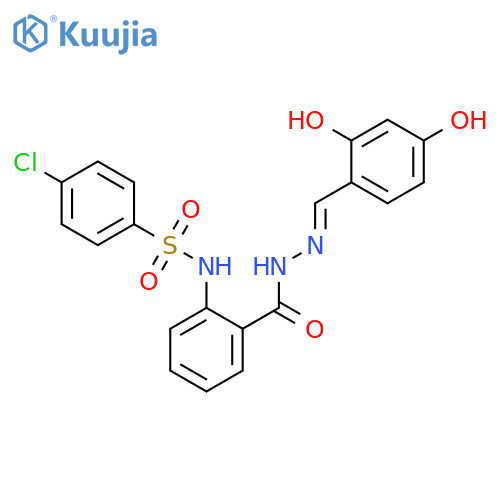 4-Chloro-N-(2-((2-(2,4-dihydroxybenzylidene)hydrazinyl)carbonyl)phenyl)benzenesulfonamide structure